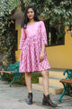 Baby Pink Block Print Short Dress