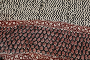 Black Bagru Butti Print Cotton Dress Material