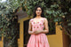 Peach Embroidery Tyre Short Dress