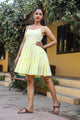 Baby Yellow Solid Printex Short Dress