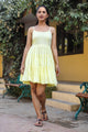 Baby Yellow Solid Printex Short Dress