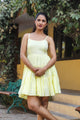 Baby Yellow Solid Printex Short Dress