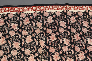 Black Bagru Jaal Print Cotton Salwar Suit Set Material