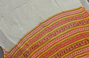 Coral Jaal Block Print Cotton Salawar Suit Set Material