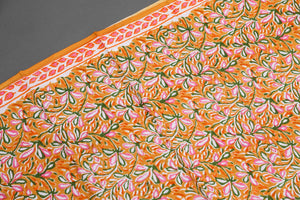 Mustard Jaal Block Print Cotton Salwar Suit Set Material