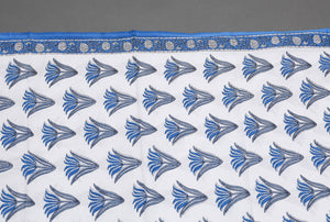 Blue Lotus Block Print Cotton Salwar Suit Set Material