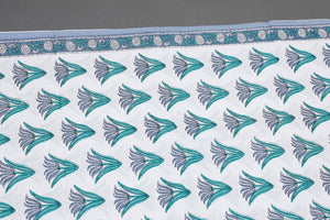 Grey Lotus Block Print Cotton Suit Set Material