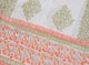White & Orange Block Print Unstitched Suit Set Material