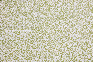 White & Orange Block Print Unstitched Suit Set Material