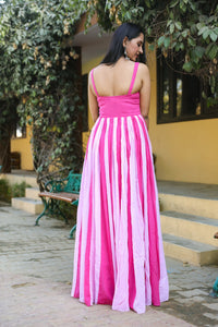 Pink Dual Shade Kali Dress