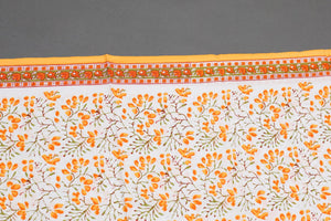 White & Yellow Jaal Block Print Cotton Suit Set Material