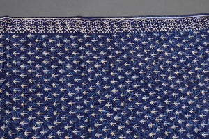 Blue Khadi Block Butti Print Cotton Salwar Suit Set Material