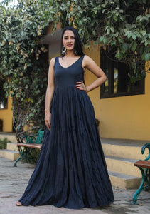 Black Solid Kali Dress