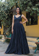 Black Solid Kali Dress