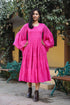 Pink Solid Printex Tyrer Dress