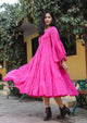 Pink Solid Printex Tyrer Dress