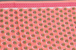 Coral Block Print Cotton Salwar Suit Set Material