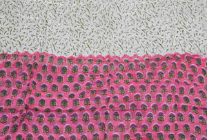 Pink Block Print Cotton Salwar Suit Set Material