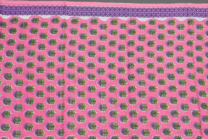 Pink Block Print Cotton Salwar Suit Set Material