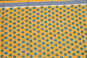 Mustard Block Print Cotton Salwar Suit Set Material