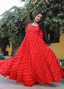 Red Bandhaj Dress