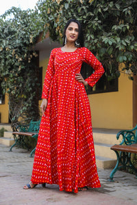 Red Bandhaj Dress