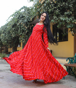 Red Bandhaj Dress
