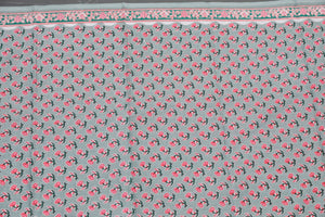 Grey Flower Block Butti Print Cotton Suit Set Material