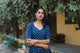 Navy Blue Golden Butti Dress