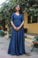 Navy Blue Golden Butti Dress