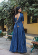 Navy Blue Golden Butti Dress