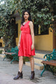 Red Angharakha Short Dress