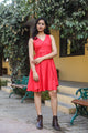 Red Angharakha Short Dress
