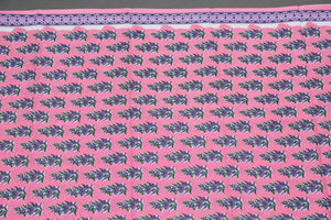 Pink Block Butti Print Cotton Salwar Suit Set Material