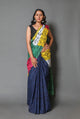 Multicolor Batik Print Mul Cotton Saree with Blouse