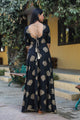 Black Golden Print Butta Dress