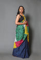 Multicolor Batik Print Mul Cotton Saree with Blouse