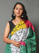 Multicolor Batik Print Mul Cotton Saree with Blouse
