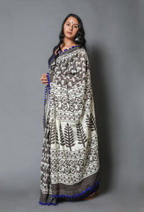 Kashish Overall Block Print Mul Cotton Saree with Blouse