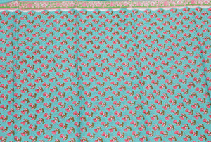 Rama Blue Flower Block Butti Print Cotton Suit Material