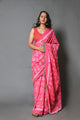 Pink & Red Block Butta Print Mul Cotton Saree with Blouse