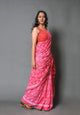Pink & Red Block Butta Print Mul Cotton Saree with Blouse