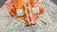 Orange Block Butti Print Cotton Suit Set Material