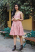 Coral Block Butti Tyre Short Dress