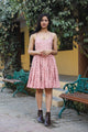 Coral Block Butti Tyre Short Dress
