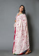 Pink Batik & Block Print Mul Cotton Saree with Blouse