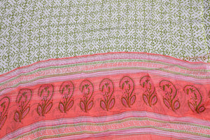 Coral Block Butti Print Cotton Salwar Suit Set Material
