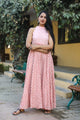 Peach Block Butti Print Dress