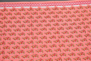 Coral Block Butti Print Cotton Salwar Suit Set Material