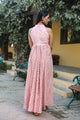 Peach Block Butti Print Dress